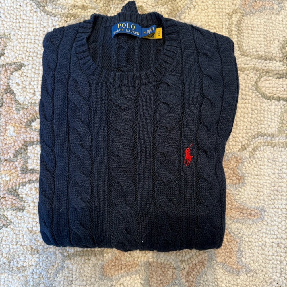 Polo by Ralph Lauren Navy Cable Knit Sweater